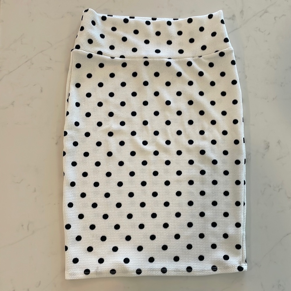 Lularoe Polka Dot Black and White Medium Skirt